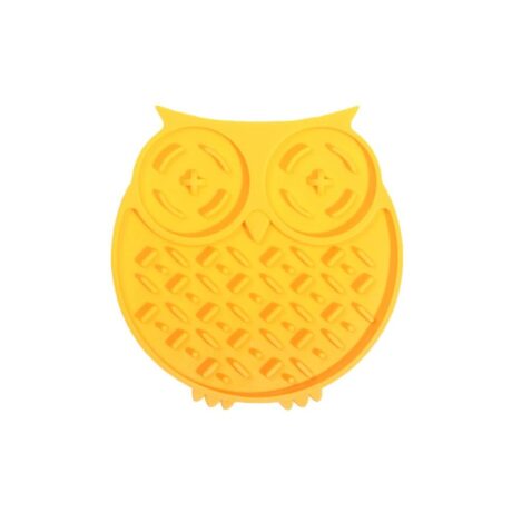 Килимок-годівниця WahoPet licky mat сова силіконовий, жовтий