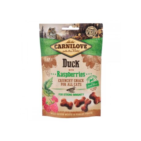 Ласощі Carnilove Cat Crunchy Snack Duck with Raspberries для котів для міцного імунітету з качкою та малиною, 50 г
